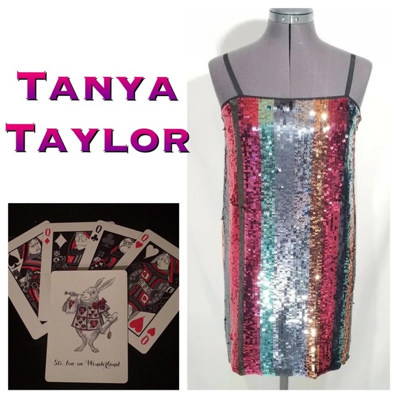Tanya Taylor Erykah Sequin Stripe Rainbow Dress Taylor Swift Showgirl - Picture 1 of 8